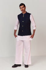 Load image into Gallery viewer, ADVAIT PINTUCK NEHRU JACKET-DENIM