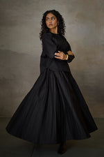 Load image into Gallery viewer, PINTUCK SOHO SKIRT-BLACK
