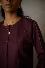 Load image into Gallery viewer, PINTUCK SOHO SKIRT SET- MERLOT