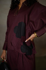 Load image into Gallery viewer, SAHIMA WIDE PANT SET- MERLOT