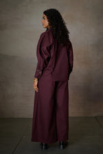 Load image into Gallery viewer, SAHIMA WIDE PANT SET- MERLOT