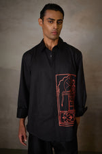 Load image into Gallery viewer, JAIPUR OVERSIZED SHIRT- BLACK