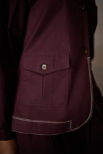 Load image into Gallery viewer, TAILORED BLAZER SET-MERLOT