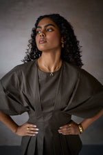 Load image into Gallery viewer, SABRINA PLEATED SET- NOMAD OLIVE