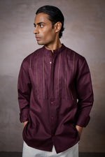 Load image into Gallery viewer, PINTUCK YOKE SHIRT-MERLOT