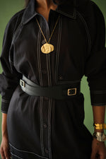 Load image into Gallery viewer, SOHO- STATEMENT LEATHER BELT BLACK