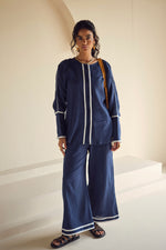 Load image into Gallery viewer, SAILOR CRUSHED COTTON SET-NAVY