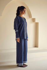 Load image into Gallery viewer, SAILOR CRUSHED COTTON SET-NAVY