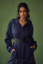 Load image into Gallery viewer, KOI TRENCH DRESS-EMBROIDERED