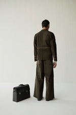 Load image into Gallery viewer, CORDUROY BLAZER SET-OLIVE ( Set Of 2)