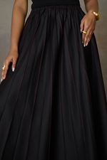 Load image into Gallery viewer, PINTUCK SOHO SKIRT SET- BLACK
