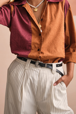 Load image into Gallery viewer, PINSTRIPE BELL PANTS -WHITE