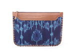 Load image into Gallery viewer, Woven Clutch- Blue Ikat - October Jaipur
