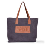 Load image into Gallery viewer, Suede Tote-Faith - October Jaipur