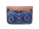 Load image into Gallery viewer, Woven Clutch- Blue Ikat - October Jaipur