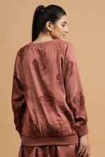 Load image into Gallery viewer, Camellia Sweat Top: Rust Posy - October Jaipur