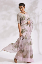 Load image into Gallery viewer, Purple Rose- Silk Organza Saree - October Jaipur