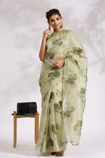 Load image into Gallery viewer, Olive Rose -Silk Organza Saree - October Jaipur