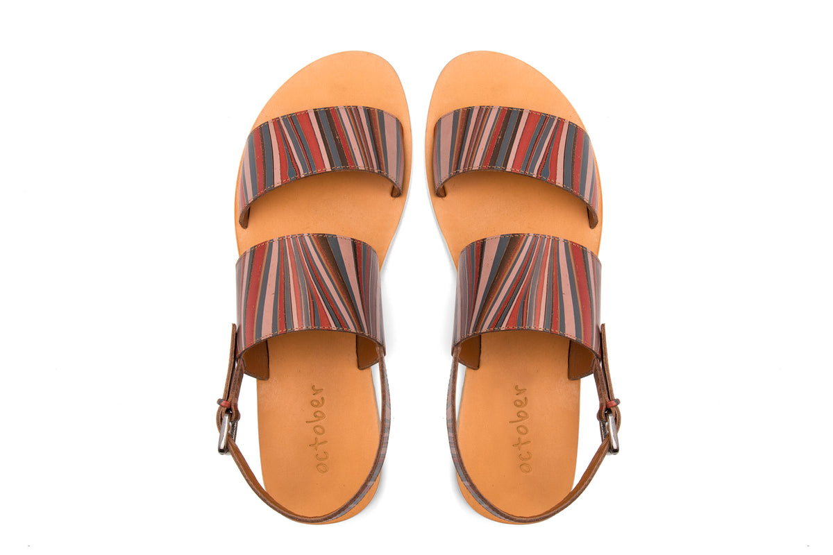 DOUBLE STRAP SANDAL- MULTI COLOUR - October Jaipur