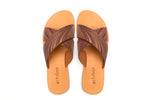 Load image into Gallery viewer, Criss Cross Slipper- Maroon Gold - October Jaipur