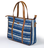 Load image into Gallery viewer, Office Handbag- Indigo Stripe - October Jaipur