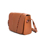 Load image into Gallery viewer, TAN LEATHER SATCHEL- THE MUSE - October Jaipur