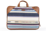 Load image into Gallery viewer, Laptop Bag - Blue and white stripe - October Jaipur