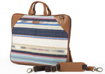 Load image into Gallery viewer, Laptop Bag - Blue and white stripe - October Jaipur