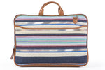 Load image into Gallery viewer, Laptop Bag - Blue and white stripe - October Jaipur