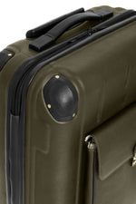 Load image into Gallery viewer, Dapper Wheels-Leather Trolley Bag Olive - October Jaipur