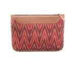 Load image into Gallery viewer, Woven Clutch- Red Ikat Durrie - October Jaipur