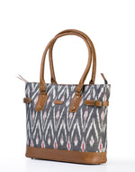 Load image into Gallery viewer, Tote- Grey Ikat - October Jaipur