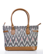 Load image into Gallery viewer, Tote- Grey Ikat - October Jaipur