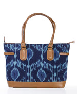 Load image into Gallery viewer, Tote - Blue Ikat Durrie - October Jaipur