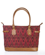 Load image into Gallery viewer, Tote Bag- Red Ikat - October Jaipur