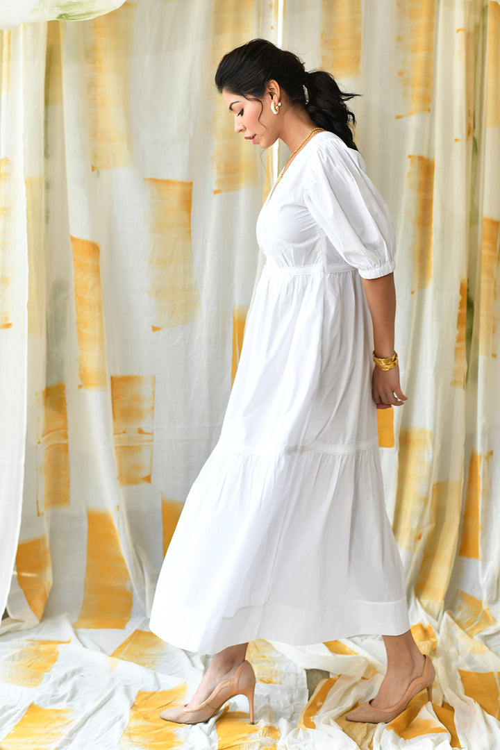 Moira Long Dress-White