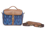 Load image into Gallery viewer, Camera Bag- Blue Ikat Durrie - October Jaipur
