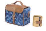 Load image into Gallery viewer, Camera Bag- Blue Ikat Durrie - October Jaipur