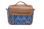 Load image into Gallery viewer, Camera Bag- Blue Ikat Durrie - October Jaipur