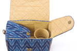 Load image into Gallery viewer, Camera Bag- Blue Ikat Durrie - October Jaipur