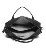 Load image into Gallery viewer, Black Canvas Leather Briefcase - October Jaipur