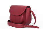 Load image into Gallery viewer, Maroon Leather Satchel- Ikat Imprints - October Jaipur