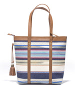 Load image into Gallery viewer, Shoppers Bag - Blue white - October Jaipur