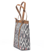 Load image into Gallery viewer, Shoppers Bag- Grey Ikat - October Jaipur