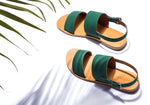 Load image into Gallery viewer, DOUBLE STRAP SANDAL- GREEN - October Jaipur