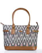Load image into Gallery viewer, Tote- Grey Ikat - October Jaipur