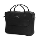 Load image into Gallery viewer, Black Canvas Leather Briefcase - October Jaipur