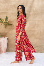 Load image into Gallery viewer, OVERLAY COORD SET- FLORAL (3 Pcs Set)