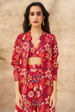 Load image into Gallery viewer, OVERLAY COORD SET- FLORAL (3 Pcs Set)