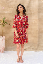 Load image into Gallery viewer, KATE SHORT DRESS-FLORA